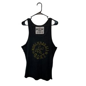 Roots of Fight Muhammad Ali GOAT Tank Top Mens Small Gray Bee Graphic Shirt